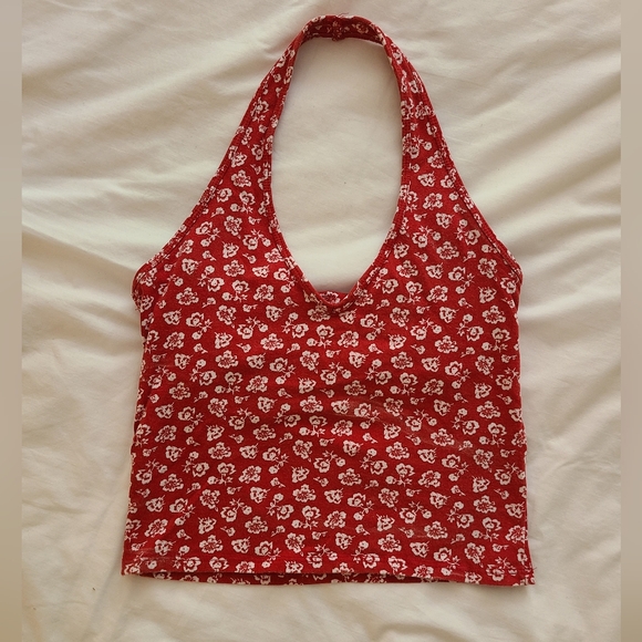 Hollister Tops - Hollister Red Floral Halter Tank Top